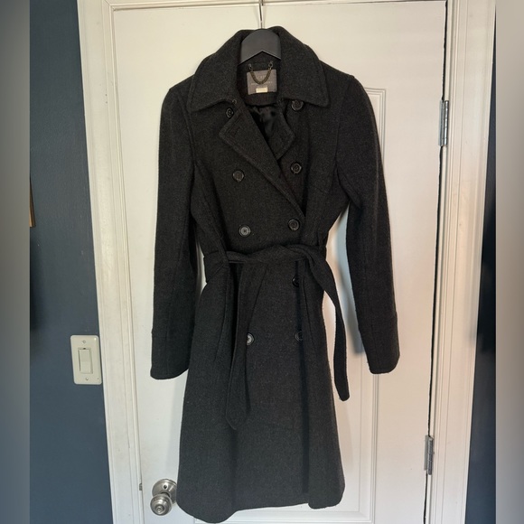 J. Crew Jackets & Blazers - Wool belted peacoat J. crew size 8 charcoal gray stadium cloth newly lined